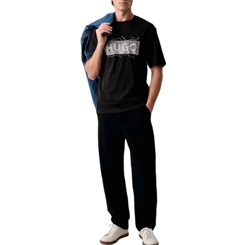 HUGO BOSS NAXTER JERSEY T-SHIRT ΜΠΛΟΥΖΑ ΑΝΔΡΙΚΗ BLACK/BLACK