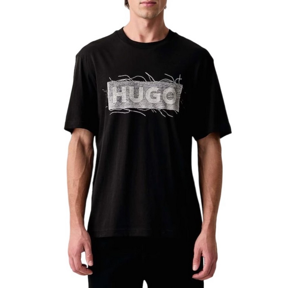 HUGO BOSS NAXTER JERSEY T-SHIRT ΜΠΛΟΥΖΑ ΑΝΔΡΙΚΗ BLACK/BLACK