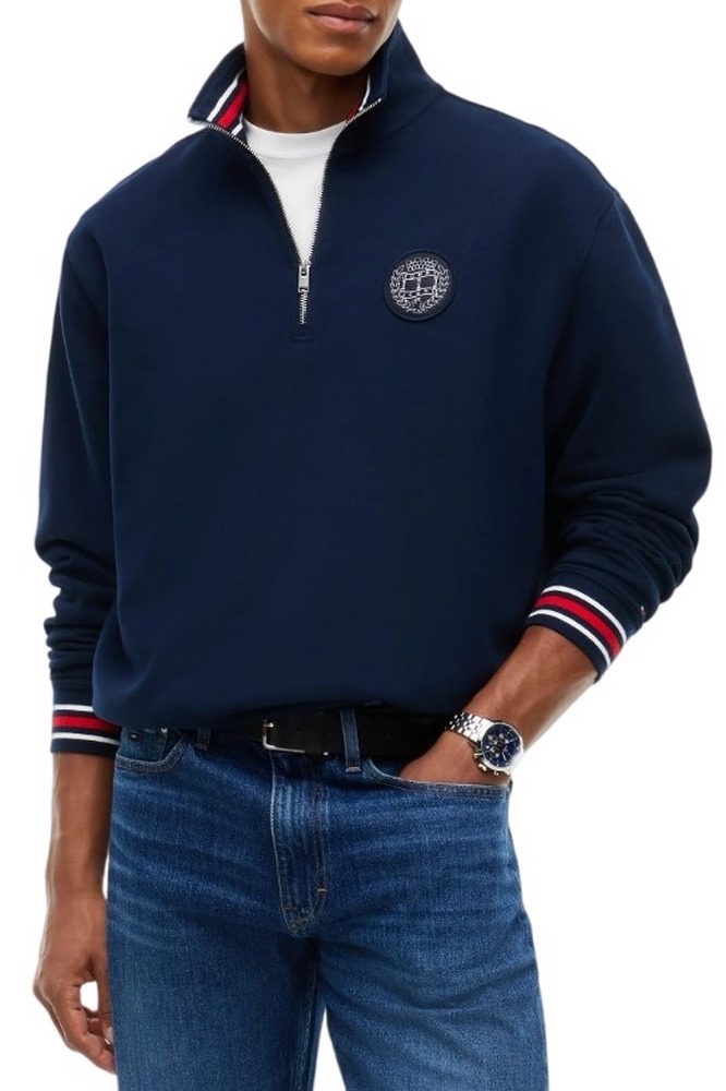 TOMMY JEANS RLX CREST QZ ΜΠΛΟΥΖΑ ΦΟΥΤΕΡ ΑΝΔΡΙΚΗ NAVY