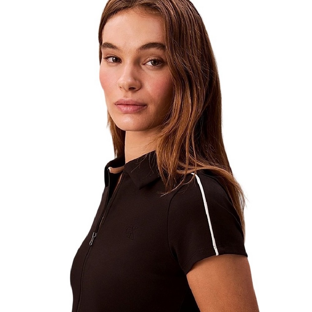 CALVIN KLEIN JEANS SS PUNTO MILANO SHRUNKEN POLO T-SHIRT ΜΠΛΟΥΖΑ ΓΥΝΑΙΚΕΙΑ BLACK