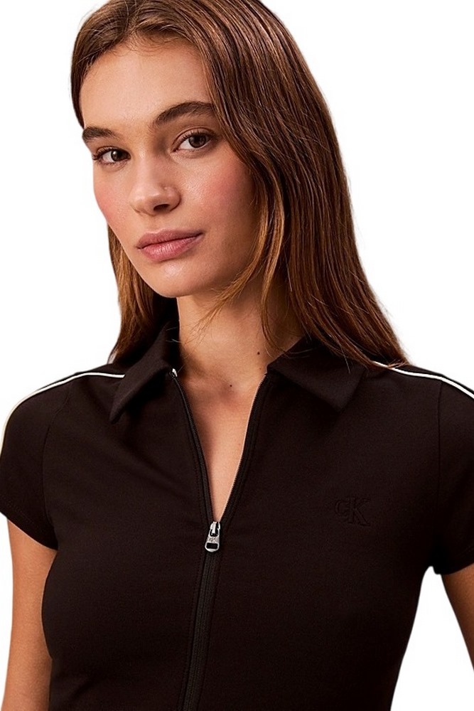 CALVIN KLEIN JEANS SS PUNTO MILANO SHRUNKEN POLO T-SHIRT ΜΠΛΟΥΖΑ ΓΥΝΑΙΚΕΙΑ BLACK