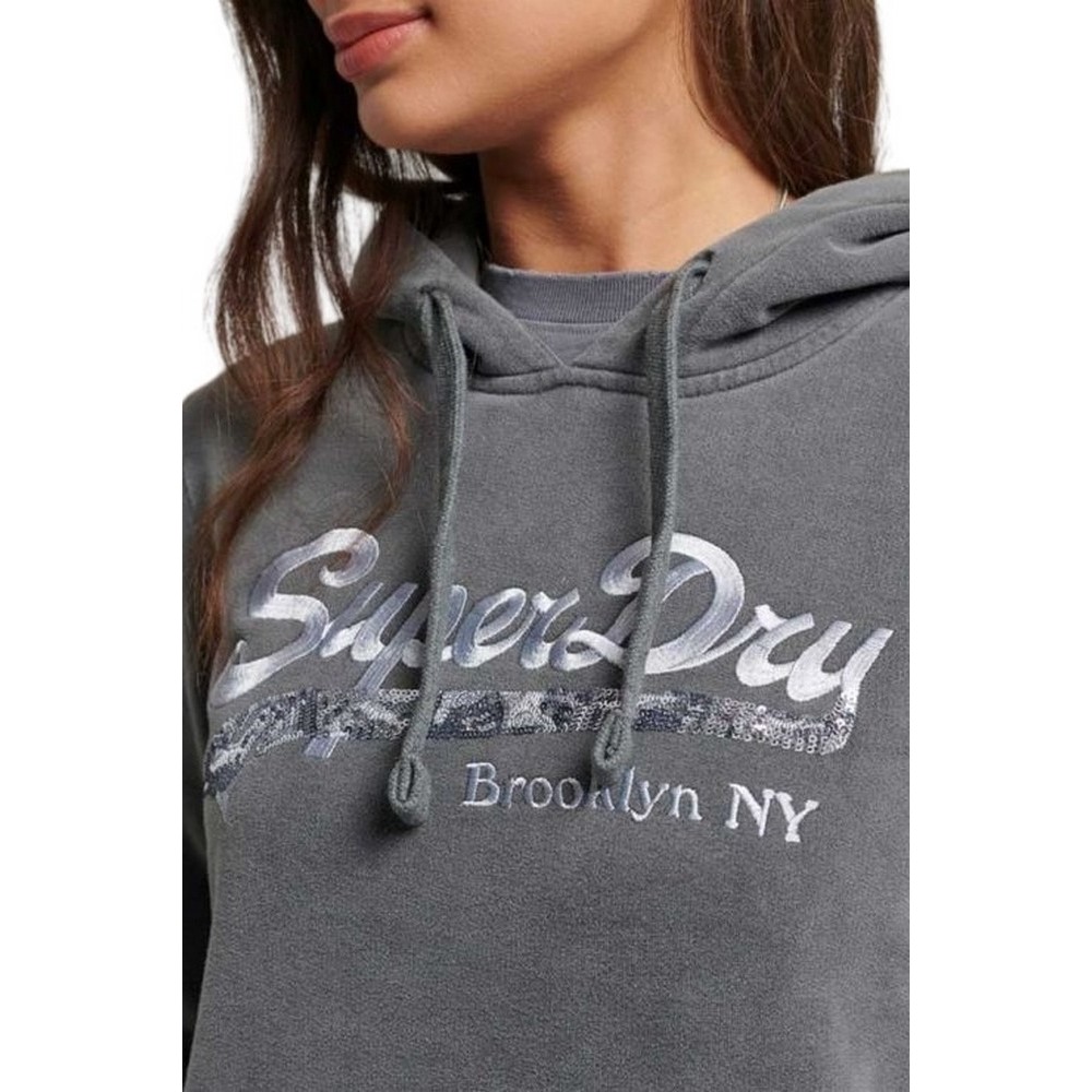 ΜΠΛΟΥΖΑ ΦΟΥΤΕΡ D2 VINTAGE LOGO BOROUGH ΓΥΝΑΙΚΕΙΑ SUPERDRY GREY