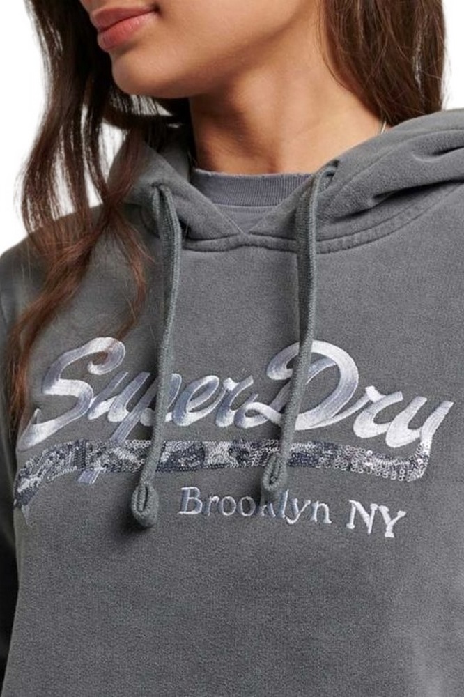 ΜΠΛΟΥΖΑ ΦΟΥΤΕΡ D2 VINTAGE LOGO BOROUGH ΓΥΝΑΙΚΕΙΑ SUPERDRY GREY