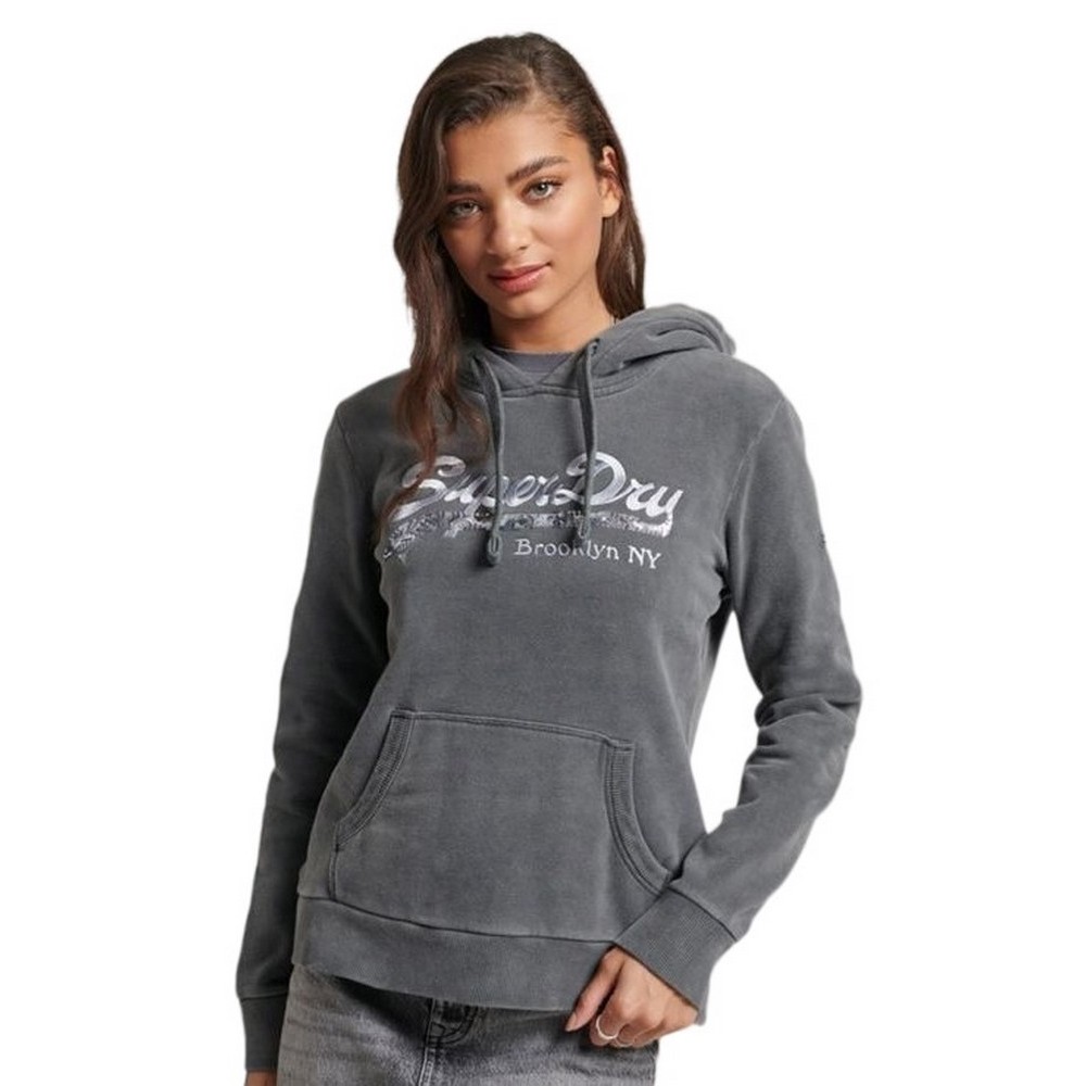 ΜΠΛΟΥΖΑ ΦΟΥΤΕΡ D2 VINTAGE LOGO BOROUGH ΓΥΝΑΙΚΕΙΑ SUPERDRY GREY