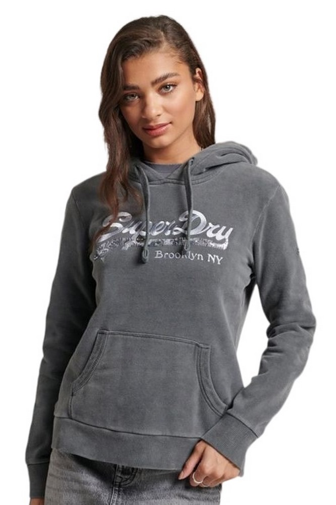 ΜΠΛΟΥΖΑ ΦΟΥΤΕΡ D2 VINTAGE LOGO BOROUGH ΓΥΝΑΙΚΕΙΑ SUPERDRY GREY