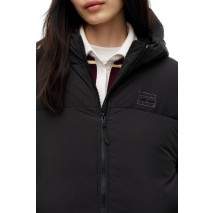 TOMMY JEANS HOODED FLAG PUFFER EXT ΜΠΟΥΦΑΝ ΓΥΝΑΙΚΕΙΟ BLACK