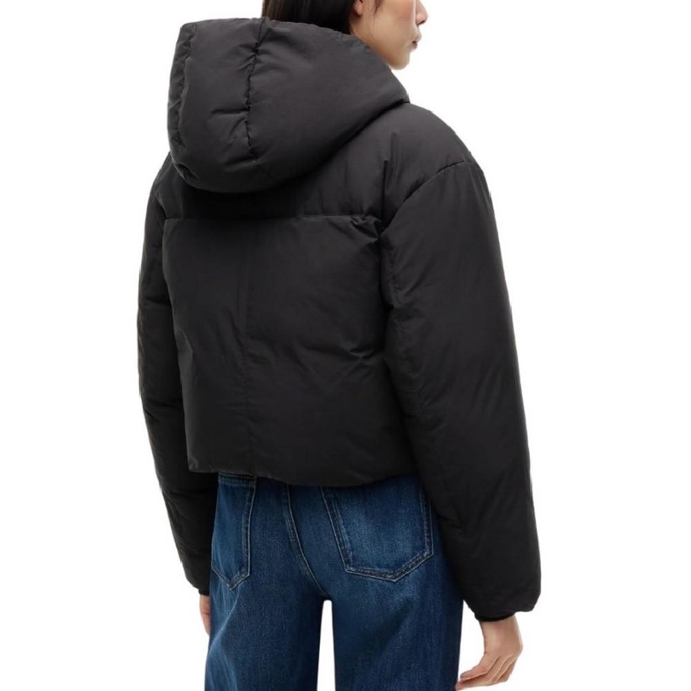 TOMMY JEANS HOODED FLAG PUFFER EXT ΜΠΟΥΦΑΝ ΓΥΝΑΙΚΕΙΟ BLACK