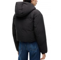 TOMMY JEANS HOODED FLAG PUFFER EXT ΜΠΟΥΦΑΝ ΓΥΝΑΙΚΕΙΟ BLACK