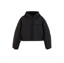 TOMMY JEANS HOODED FLAG PUFFER EXT ΜΠΟΥΦΑΝ ΓΥΝΑΙΚΕΙΟ BLACK