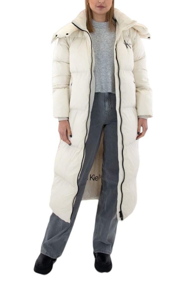 CALVIN KLEIN JEANS REMOVABLE SLEEVES LONG PUFFER ΜΠΟΥΦΑΝ ΓΥΝΑΙΚΕΙΟ ECRU