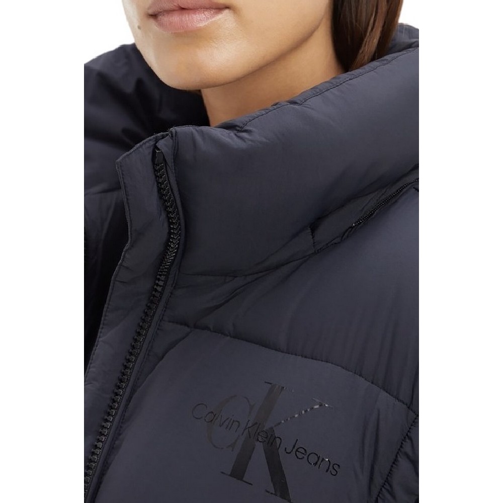 CALVIN KLEIN JEANS REMOVABLE SLEEVES LONG PUFFER ΜΠΟΥΦΑΝ ΓΥΝΑΙΚΕΙΟ BLACK