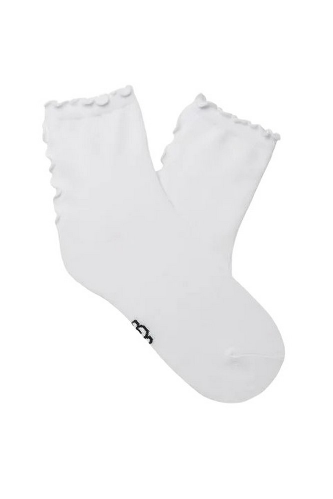 UGG KARSYN LETTUCE EDGE QUARTER II ΜΕΣΑΙΕΣ ΚΑΛΤΣΕΣ ΓΥΝΑΙΚΕΙΕΣ WHITE