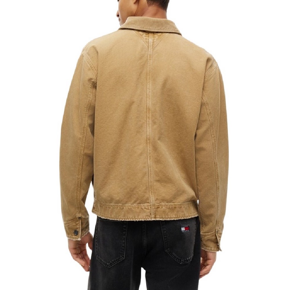 TOMMY JEANS CORD COLLAR CANVAS OVS EXT ΜΠΟΥΦΑΝ ΑΝΔΡΙΚΟ BEIGE