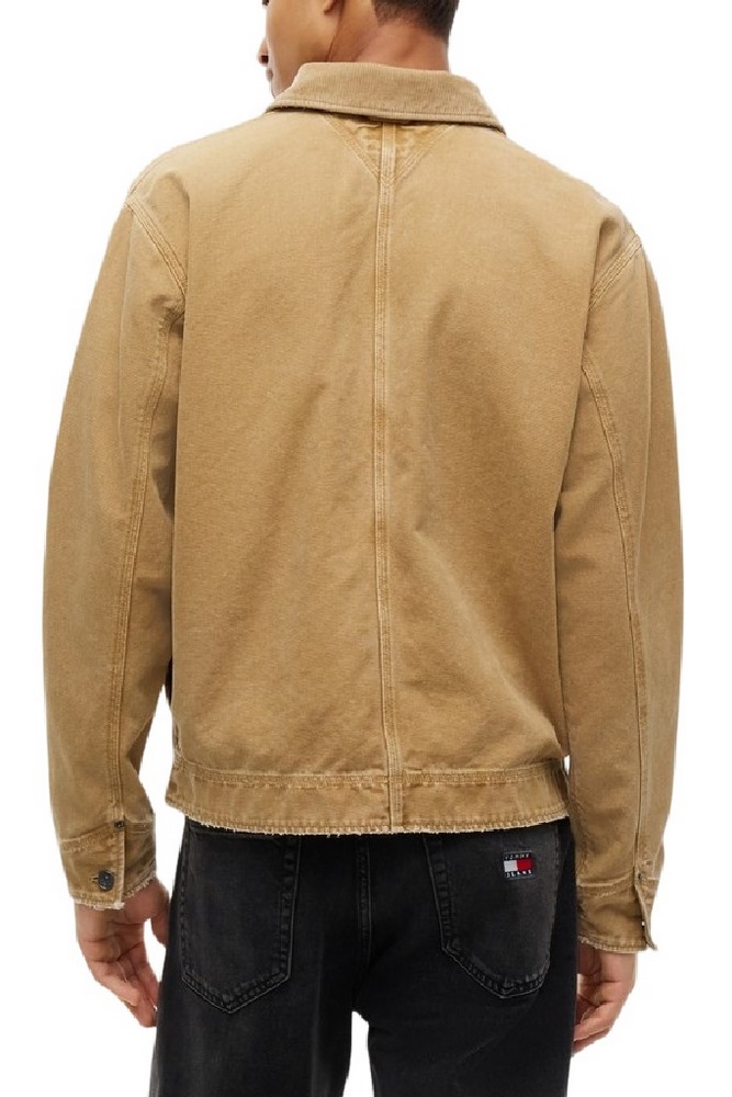 TOMMY JEANS CORD COLLAR CANVAS OVS EXT ΜΠΟΥΦΑΝ ΑΝΔΡΙΚΟ BEIGE