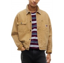 TOMMY JEANS CORD COLLAR CANVAS OVS EXT ΜΠΟΥΦΑΝ ΑΝΔΡΙΚΟ BEIGE