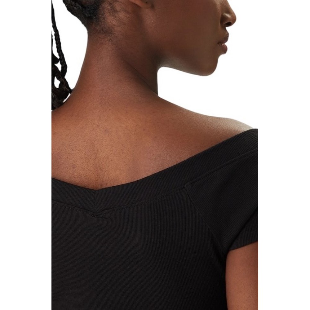 TOMMY JEANS SLIM OFF SHOULDER RIB TOP ΤΟΠ ΓΥΝΑΙΚΕΙΟ BLACK