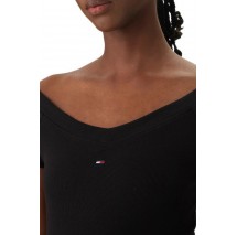 TOMMY JEANS SLIM OFF SHOULDER RIB TOP ΤΟΠ ΓΥΝΑΙΚΕΙΟ BLACK