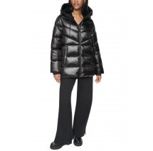 DKNY PEARALIZED HOODED PUFFER JACKET ΜΠΟΥΦΑΝ ΓΥΝΑΙΚΕΙΟ BLACK