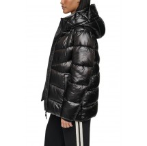 DKNY PEARALIZED HOODED PUFFER JACKET ΜΠΟΥΦΑΝ ΓΥΝΑΙΚΕΙΟ BLACK