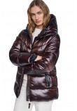 DKNY PEARALIZED HOODED PUFFER JACKET ΜΠΟΥΦΑΝ ΓΥΝΑΙΚΕΙΟ BROWN