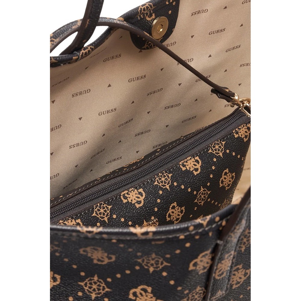 GUESS EMELIE LOGO LARGE 2 IN 1 TOTE ΤΣΑΝΤΑ ΓΥΝΑΙΚΕΙΑ COFFEE