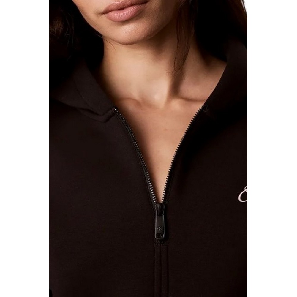 CALVIN KLEIN JEANS SCUBA FIT & FLARE ZIP HOODIE ΦΟΡΕΜΑ ΦΟΥΤΕΡ ΓΥΝΑΙΚΕΙΟ BLACK