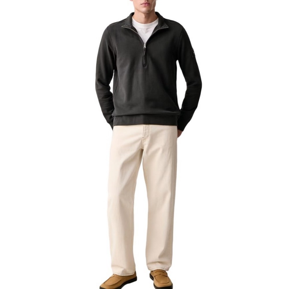 CALVIN KLEIN JEANS EU 350TERRY BADGE QTR ZIP ΜΠΛΟΥΖΑ ΦΟΥΤΕΡ ΑΝΔΡΙΚΗ ANTHRACHITE