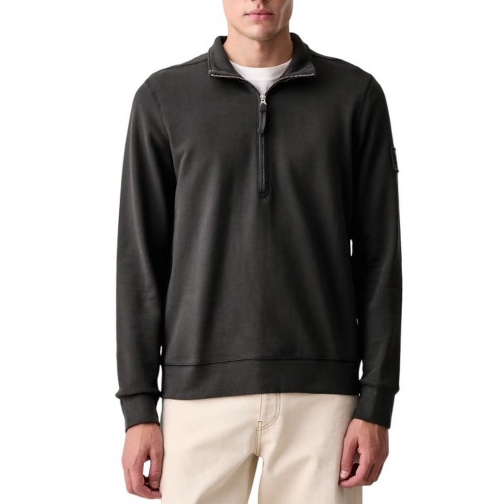 CALVIN KLEIN JEANS EU 350TERRY BADGE QTR ZIP ΜΠΛΟΥΖΑ ΦΟΥΤΕΡ ΑΝΔΡΙΚΗ ANTHRACHITE