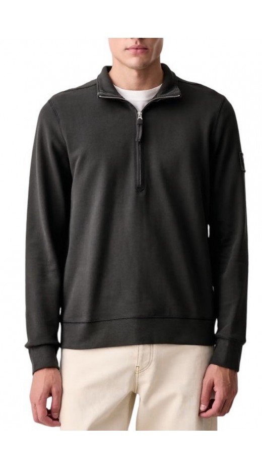CALVIN KLEIN JEANS EU 350TERRY BADGE QTR ZIP ΜΠΛΟΥΖΑ ΦΟΥΤΕΡ ΑΝΔΡΙΚΗ ANTHRACHITE