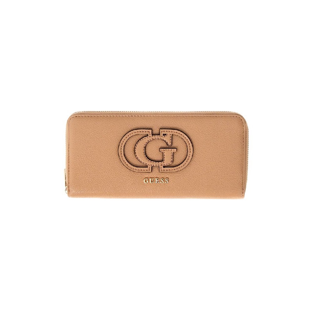 GUESS ISOLA SLG LARGE ZIP AROUND ΠΟΡΤΟΦΟΛΙ ΓΥΝΑΙΚΕΙΟ BEIGE