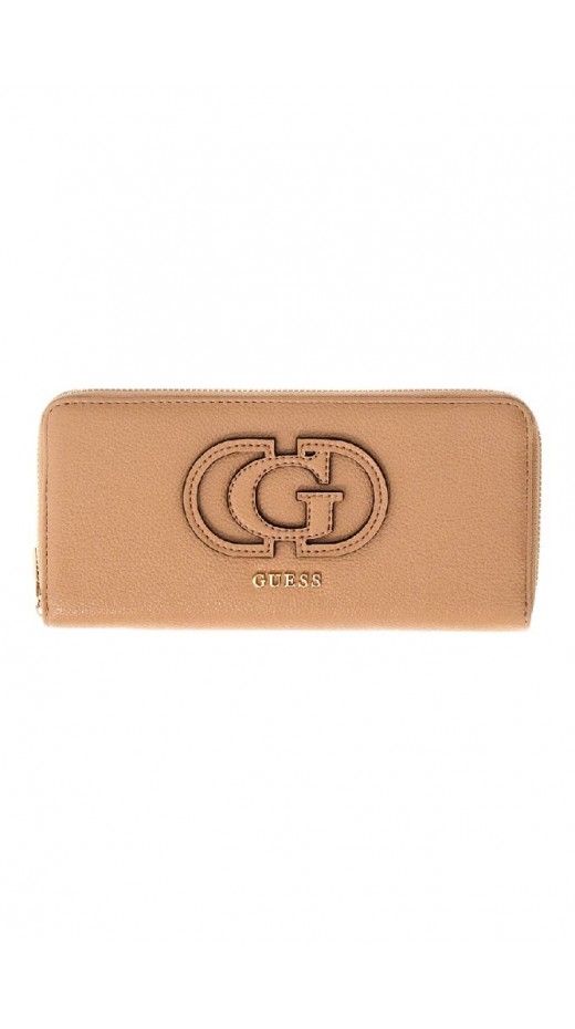 GUESS ISOLA SLG LARGE ZIP AROUND ΠΟΡΤΟΦΟΛΙ ΓΥΝΑΙΚΕΙΟ BEIGE