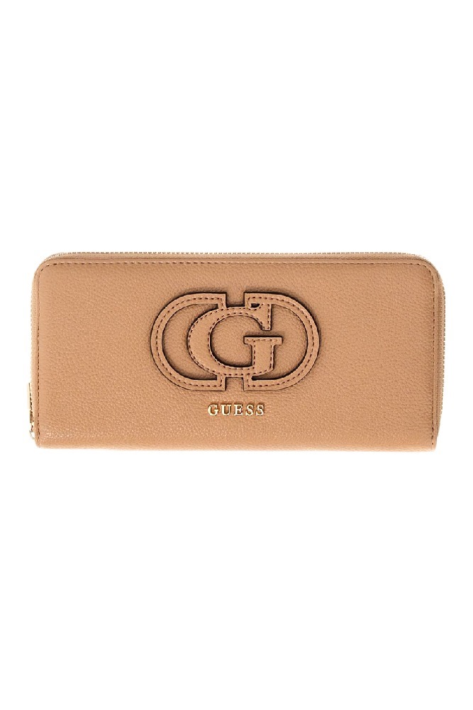 GUESS ISOLA SLG LARGE ZIP AROUND ΠΟΡΤΟΦΟΛΙ ΓΥΝΑΙΚΕΙΟ BEIGE