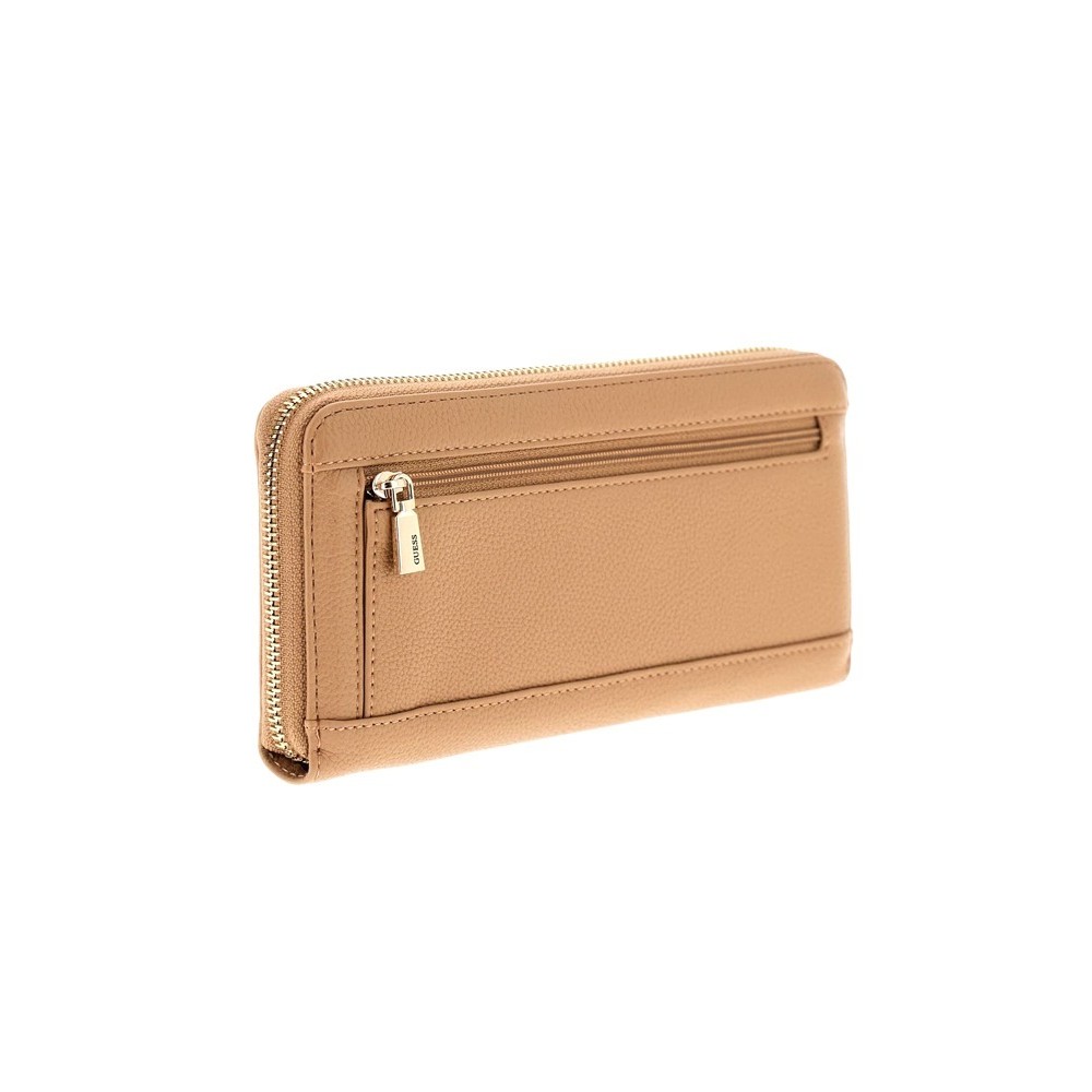GUESS ISOLA SLG LARGE ZIP AROUND ΠΟΡΤΟΦΟΛΙ ΓΥΝΑΙΚΕΙΟ BEIGE