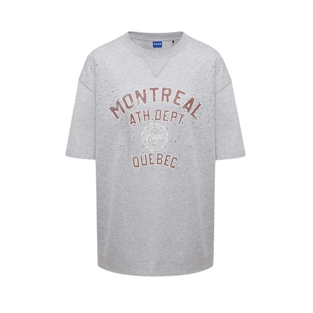 HUGO BOSS DAVELEY JERSEY T-SHIRT ΜΠΛΟΥΖΑ ΓΥΝΑΙΚΕΙΑ GREY
