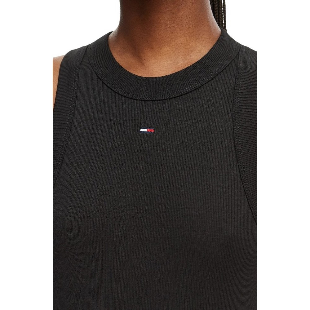 TOMMY JEANS RIB POPLIN TANK DRESS EXT ΦΟΡΕΜΑ ΓΥΝΑΙΚΕΙΟ BLACK