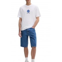 HUGO BOSS JERSEY NUNARIZ T-SHIRT ΜΠΛΟΥΖΑ ΑΝΔΡΙΚΗ WHITE