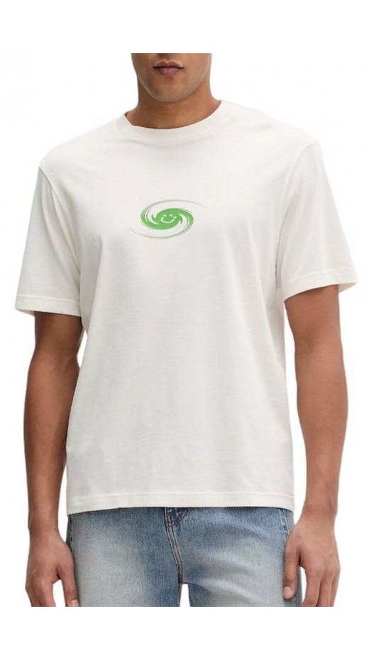 HUGO BOSS JERSEY NUNARIZ T-SHIRT ΜΠΛΟΥΖΑ ΑΝΔΡΙΚΗ OFF WHITE