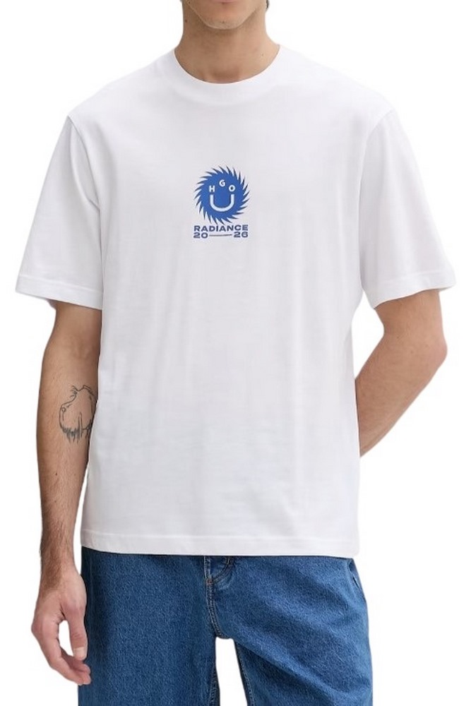 HUGO BOSS JERSEY NUNARIZ T-SHIRT ΜΠΛΟΥΖΑ ΑΝΔΡΙΚΗ WHITE