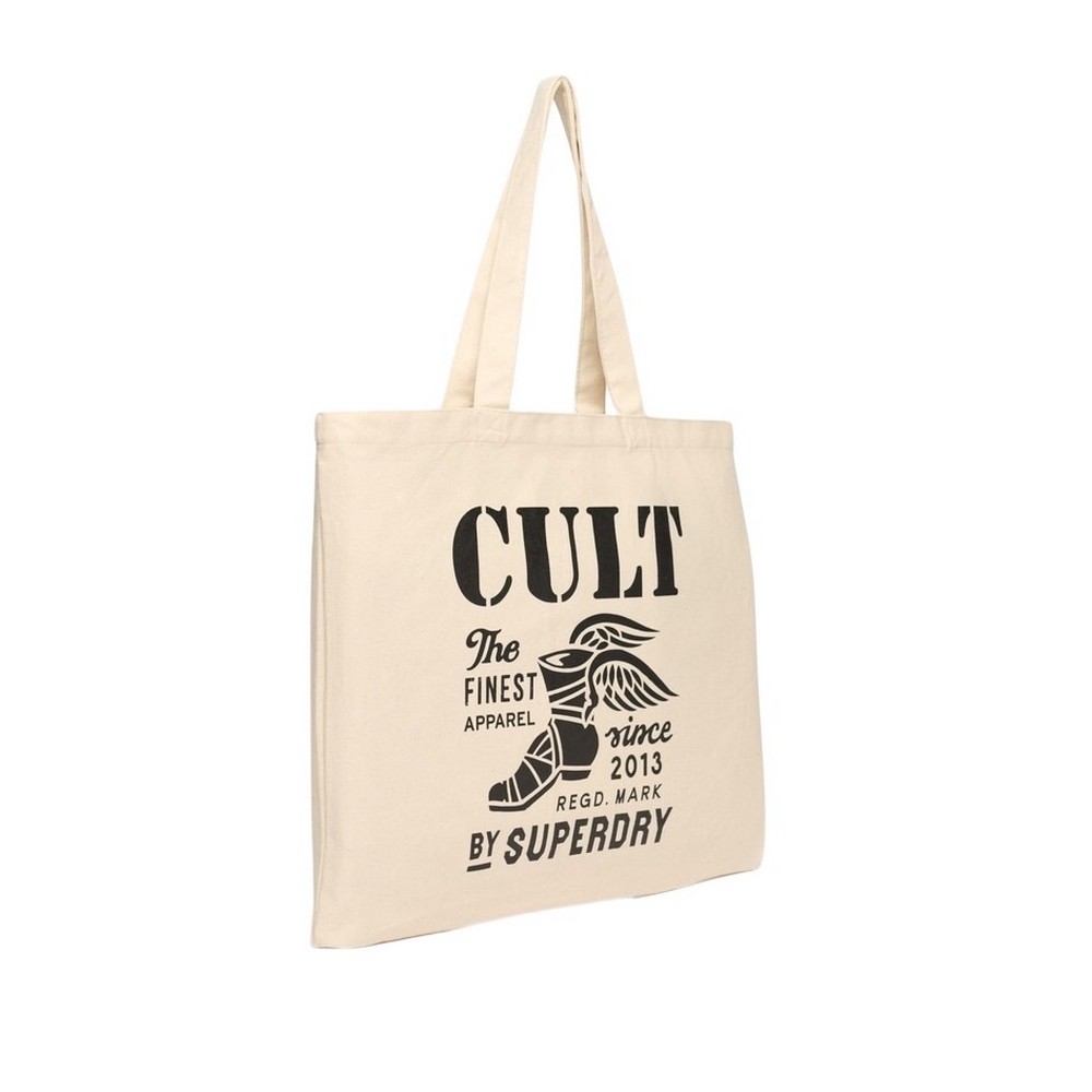 SUPERDRY CULT SUPERDRY TOTE ΤΣΑΝΤΑ ΓΥΝΑΙΚΕΙΑ NATURAL/BLACK