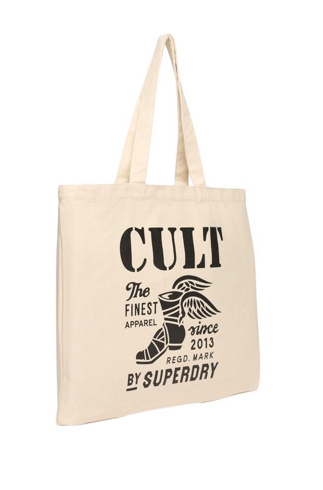 SUPERDRY CULT SUPERDRY TOTE ΤΣΑΝΤΑ ΓΥΝΑΙΚΕΙΑ NATURAL/BLACK