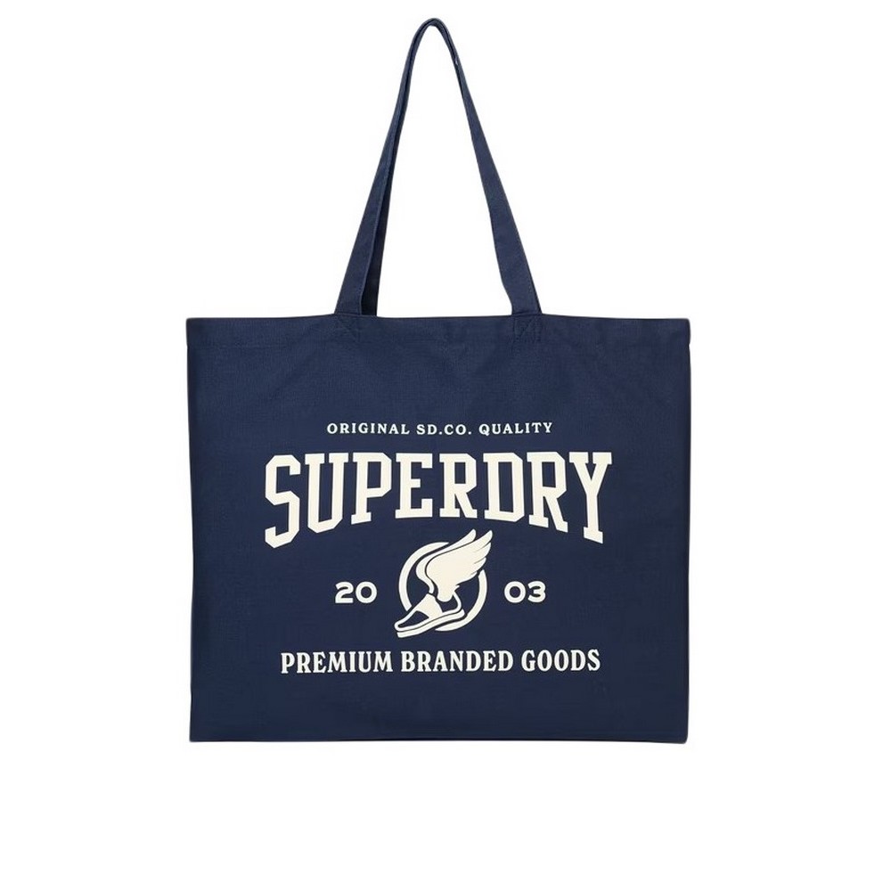 SUPERDRY CULT SUPERDRY TOTE ΤΣΑΝΤΑ ΓΥΝΑΙΚΕΙΑ NAVY/WHITE