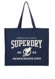 SUPERDRY CULT SUPERDRY TOTE ΤΣΑΝΤΑ ΓΥΝΑΙΚΕΙΑ NAVY/WHITE