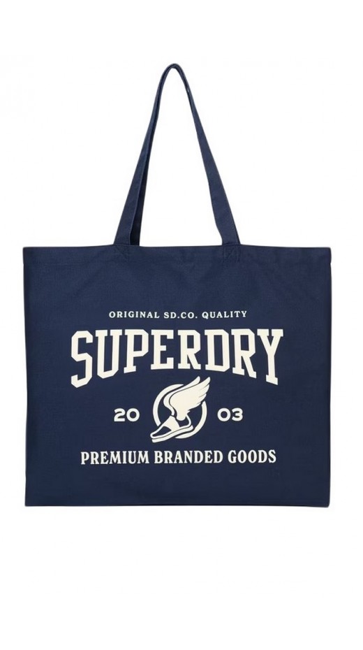SUPERDRY CULT SUPERDRY TOTE ΤΣΑΝΤΑ ΓΥΝΑΙΚΕΙΑ NAVY/WHITE
