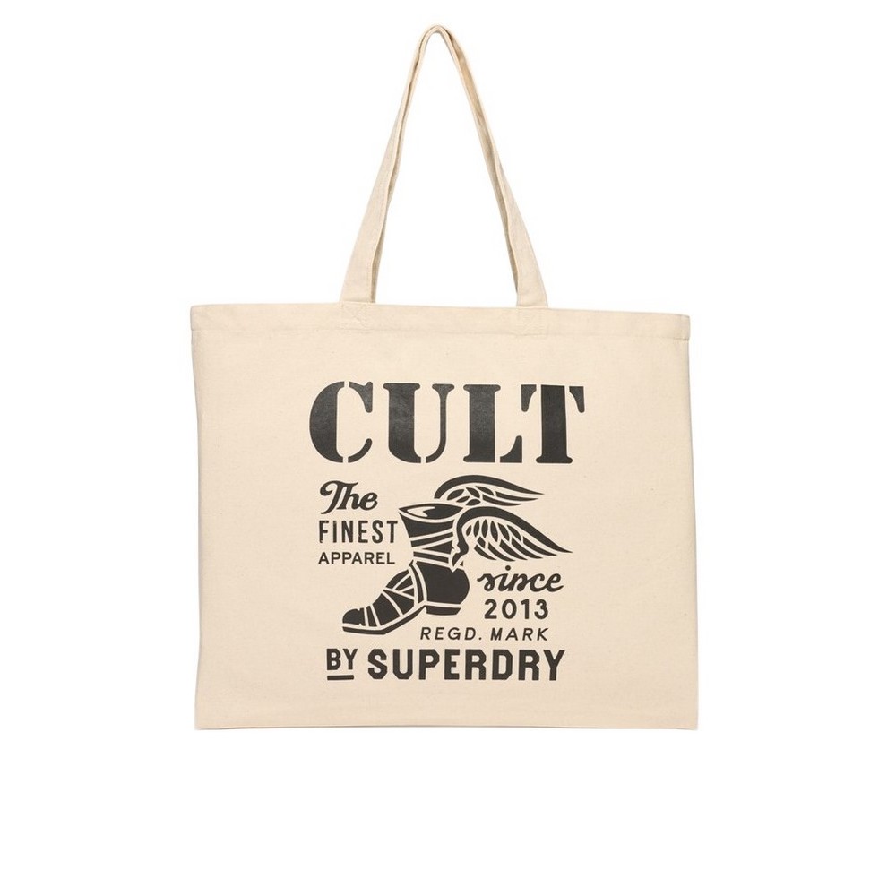 SUPERDRY CULT SUPERDRY TOTE ΤΣΑΝΤΑ ΓΥΝΑΙΚΕΙΑ NATURAL/BLACK