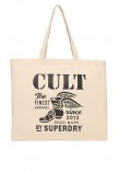 SUPERDRY CULT SUPERDRY TOTE ΤΣΑΝΤΑ ΓΥΝΑΙΚΕΙΑ NATURAL/BLACK