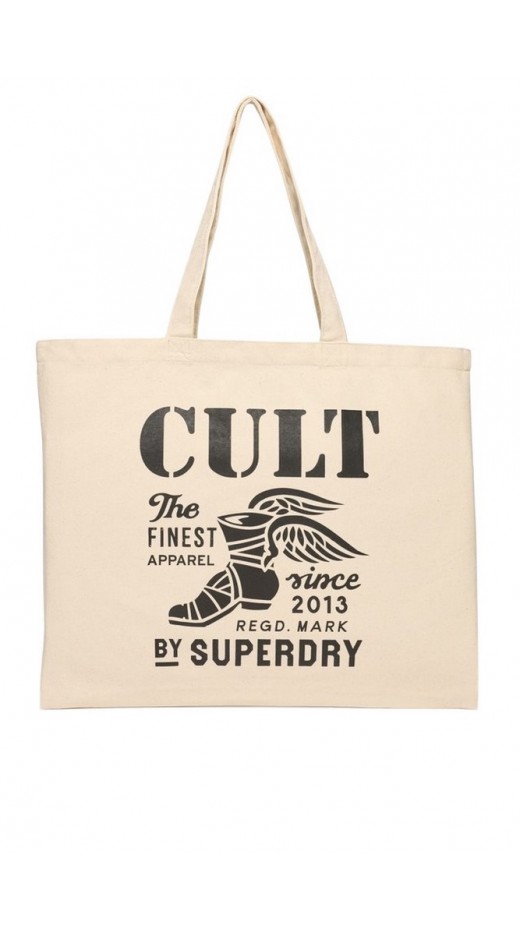 SUPERDRY CULT SUPERDRY TOTE ΤΣΑΝΤΑ ΓΥΝΑΙΚΕΙΑ NATURAL/BLACK