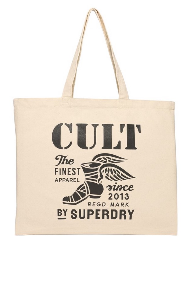 SUPERDRY CULT SUPERDRY TOTE ΤΣΑΝΤΑ ΓΥΝΑΙΚΕΙΑ NATURAL/BLACK