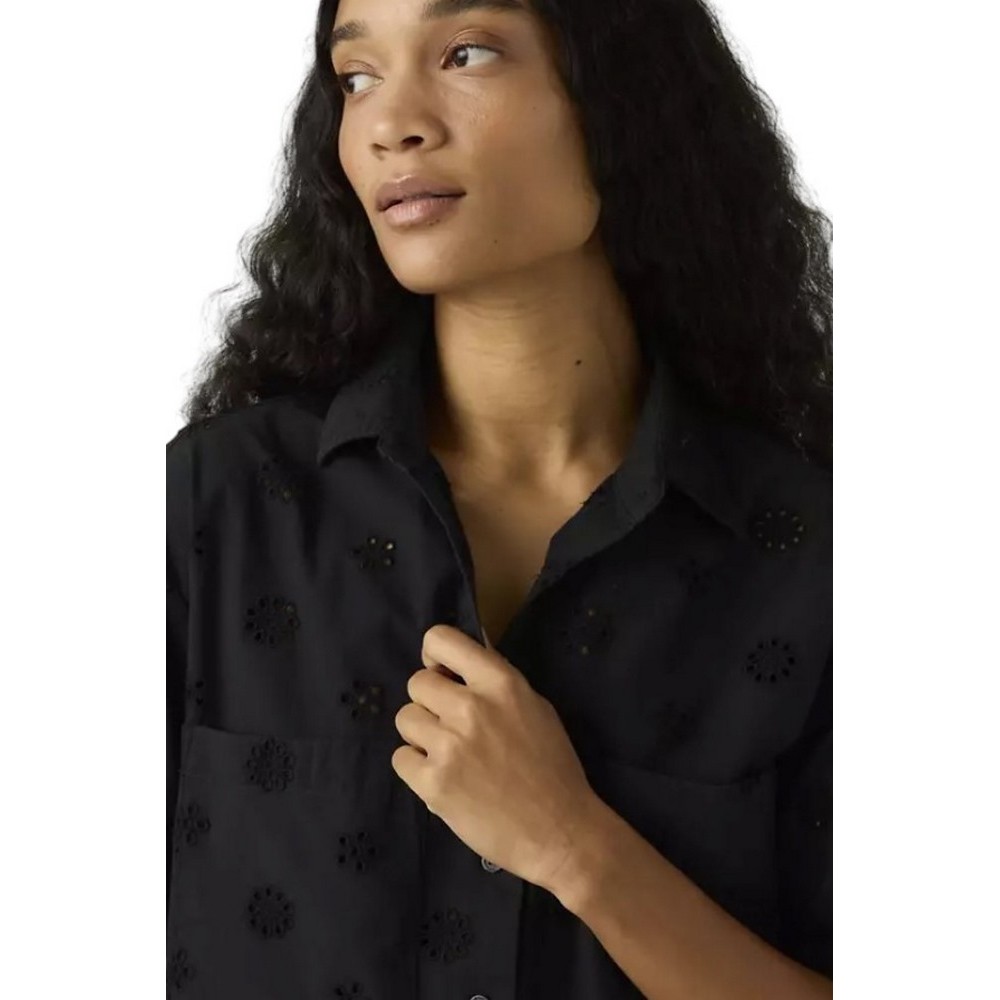 LEVIS NOVELTY HARLIE SS CROPPED SHIRT ΠΟΥΚΑΜΙΣΟ ΓΥΝΑΙΚΕΙΟ BLACK