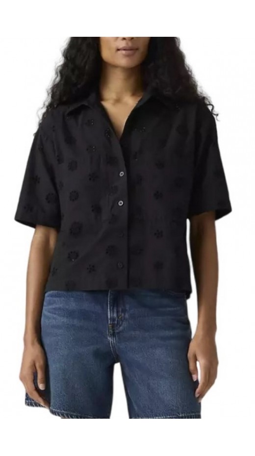LEVIS NOVELTY HARLIE SS CROPPED SHIRT ΠΟΥΚΑΜΙΣΟ ΓΥΝΑΙΚΕΙΟ BLACK