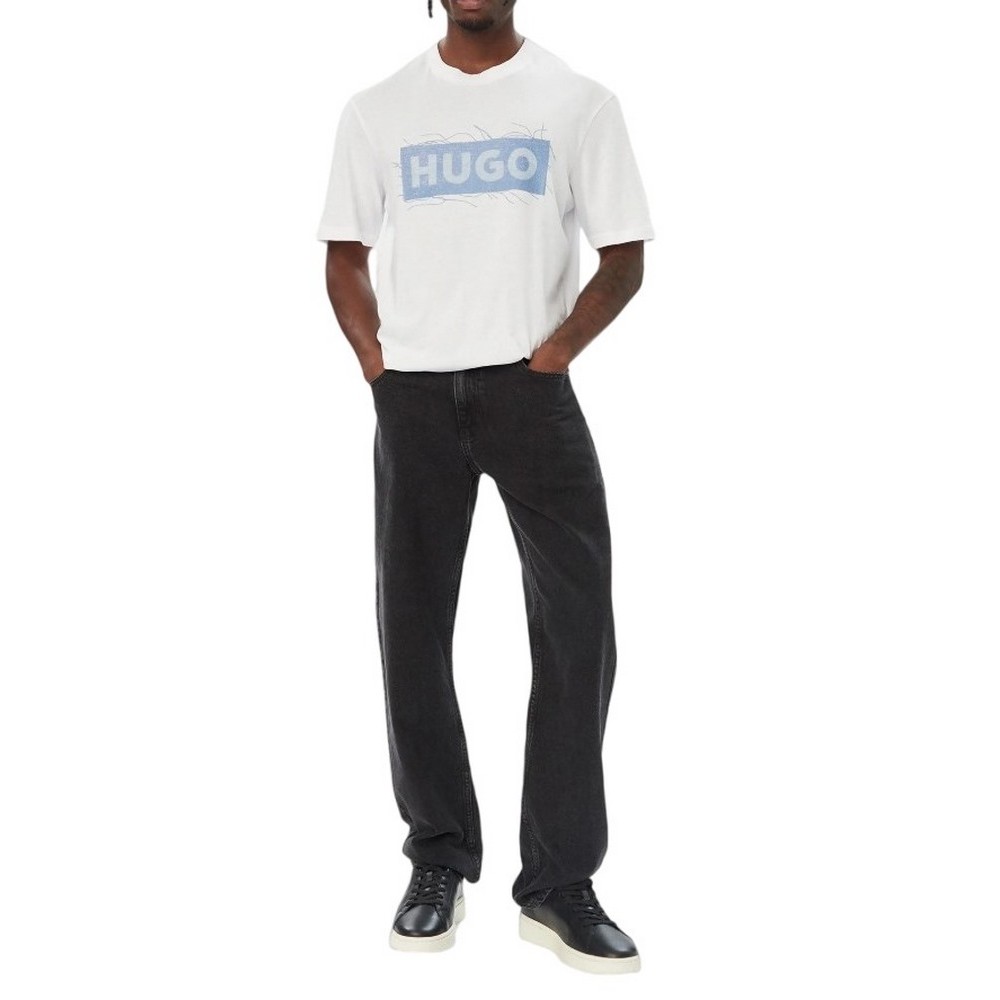 HUGO BOSS NAXTER JERSEY T-SHIRT ΜΠΛΟΥΖΑ ΑΝΔΡΙΚΗ NATURAL